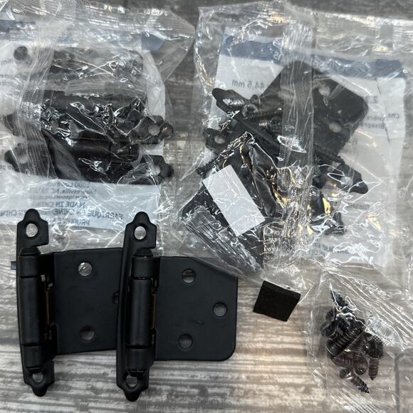 Style Selections Flush Self-Closing Cabinet Hinge Matte Black 3Pack [96] - Picture 1 of 13